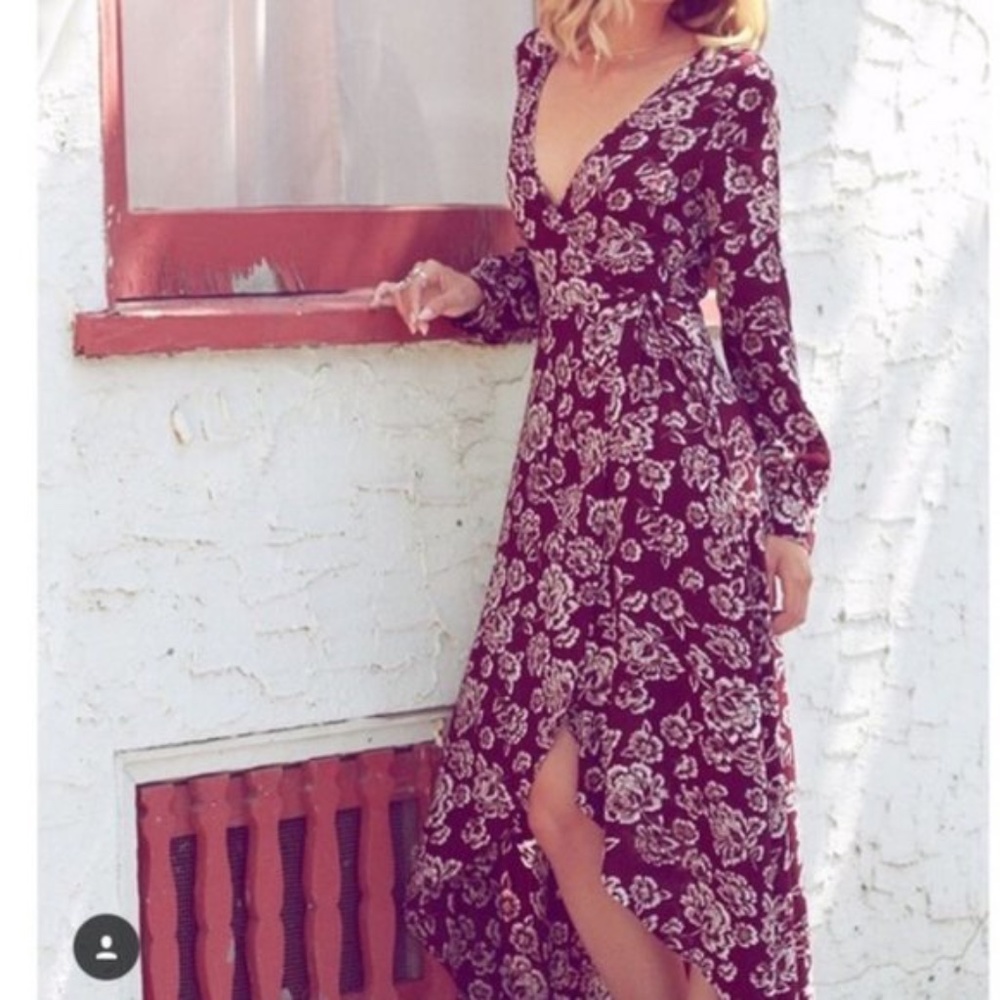 Cotton Candy LA Floral Maxi High Low Wrap Dress